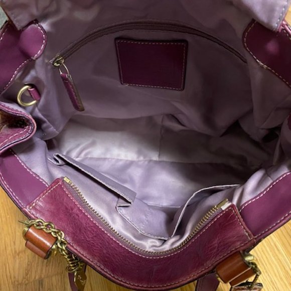 Vintage Coach Hampton's Pleated & Belted Carryall Satchel - Picture 3 of 4